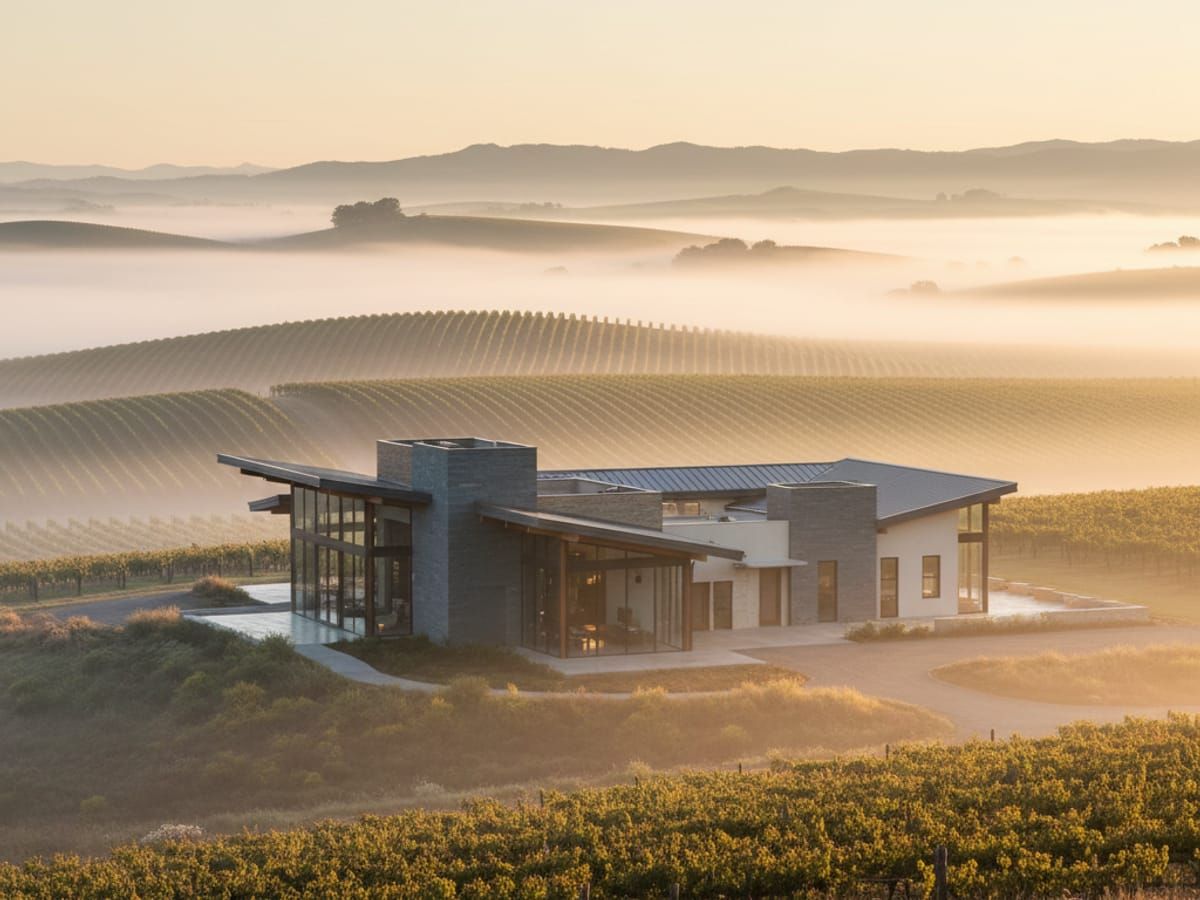 Modern Sonoma winery building representing protected business assets and loan coverage