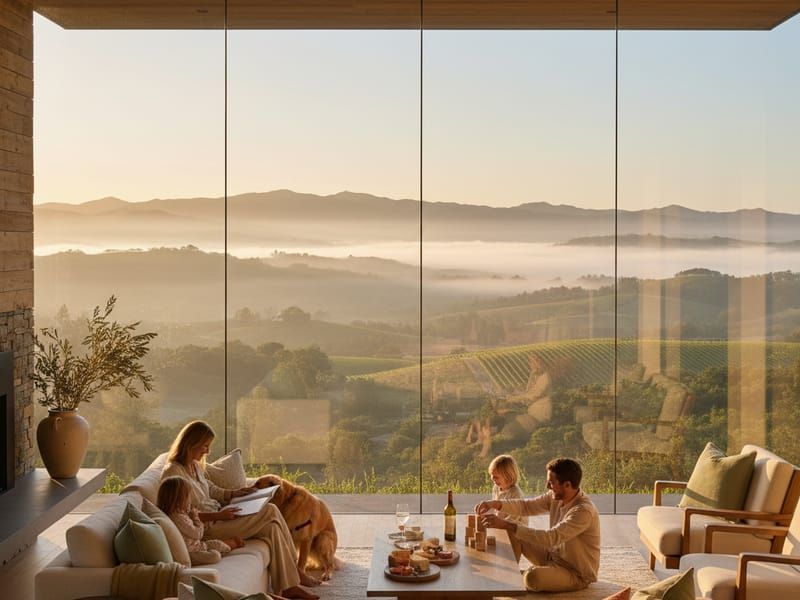 Peaceful family moment in Sonoma Valley home